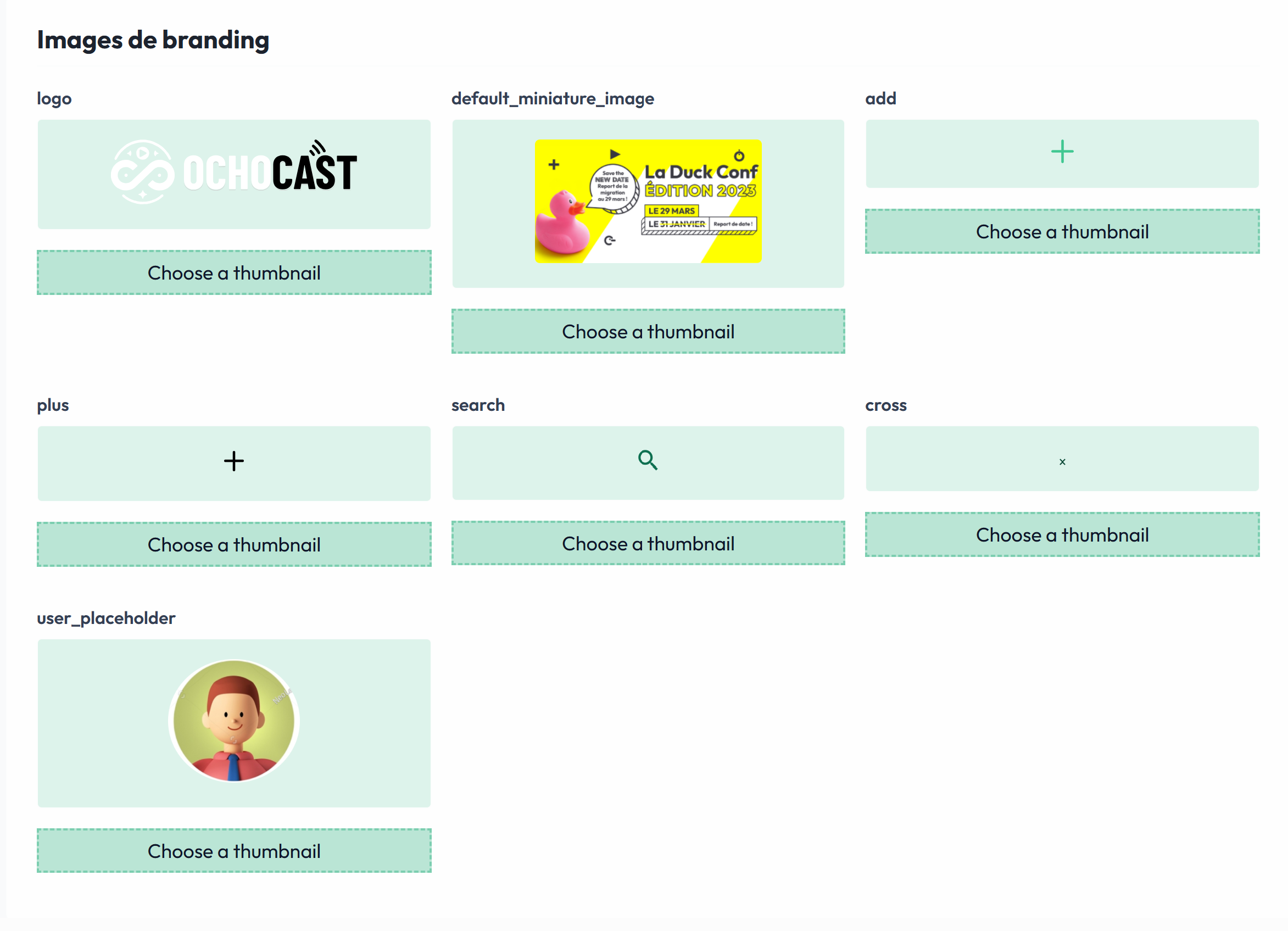 Section images de branding