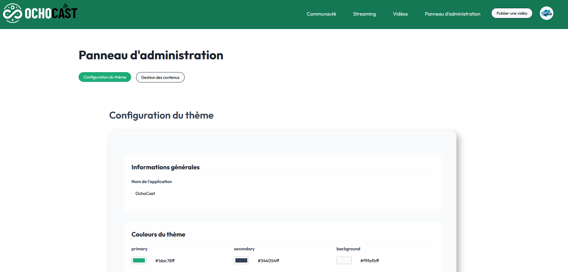 Admin panel overview