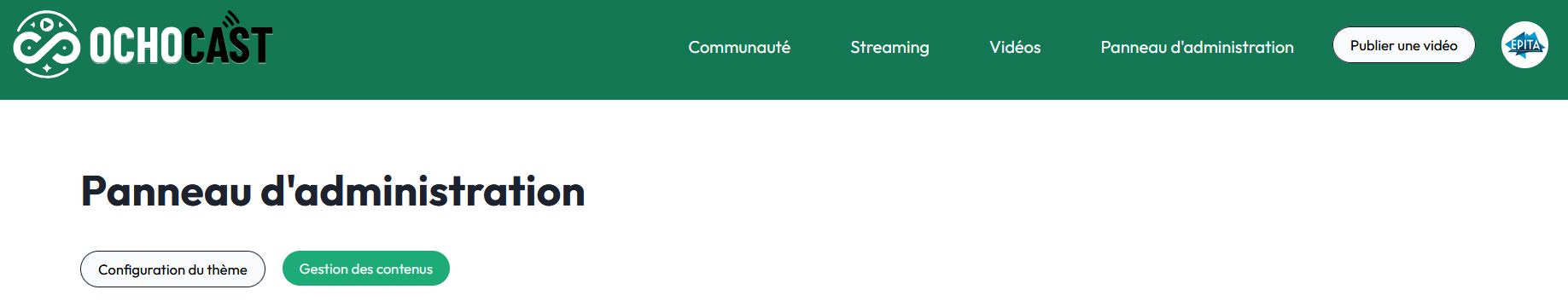 Switch from the admin panel to admin video management